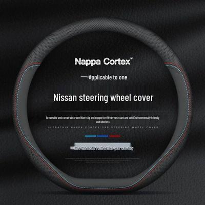 Genuine Leather Steering Wheel Cover for Nissan Sylphy, Sunny, Qashqai, Teana, Tiida, Kicks, Livina, X-Trail