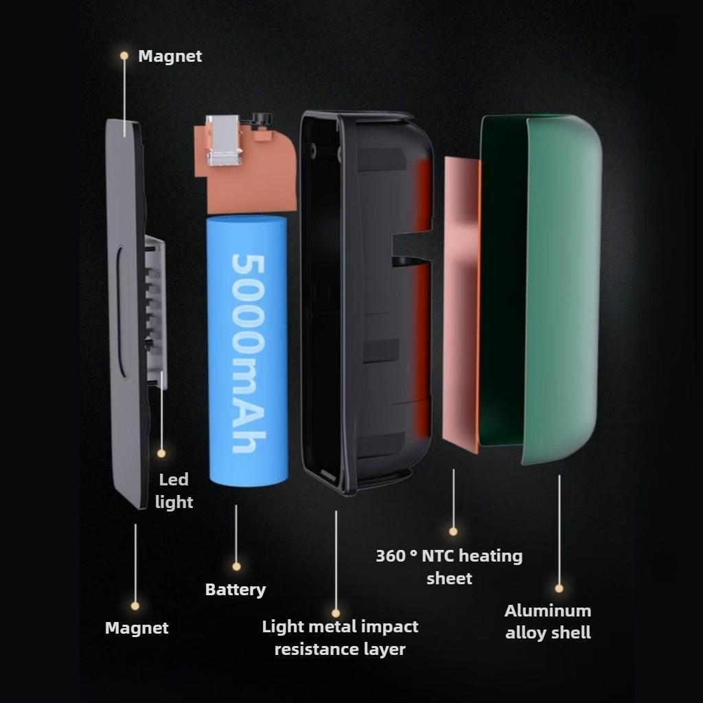 5000mAhx2 Magnetic Hand Warmer USB Charging Double-sided Heating Split Type Electric Hand Warmer Charging Device