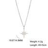 Boho North Star Moon Pendant Necklace Stainless Steel Double Layer Clavicle Necklaces Kpop Jewelry Gift for Women