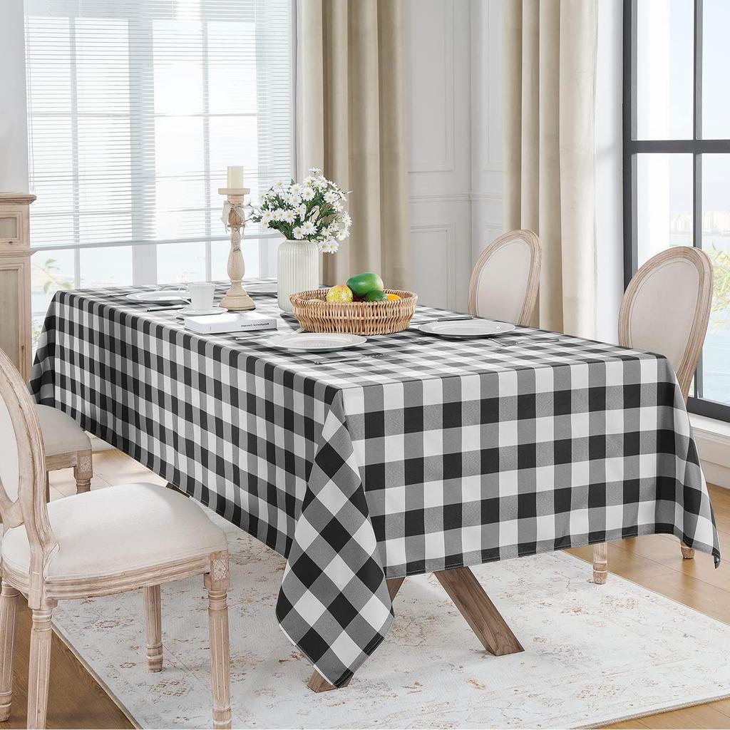 Amazon Tablecloth Decoration Red Black And White Checked Christmas Day American Yarn Dining Table Tablecloth Household