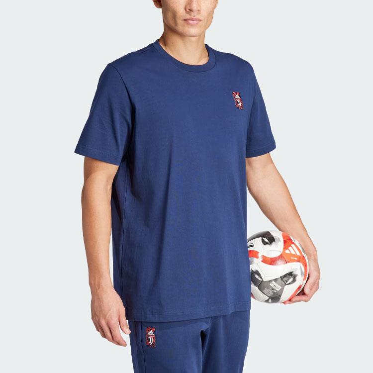 Adidas T Shirts Men's Dark Blue Crew Neck Moderate Straight Fit IM9868