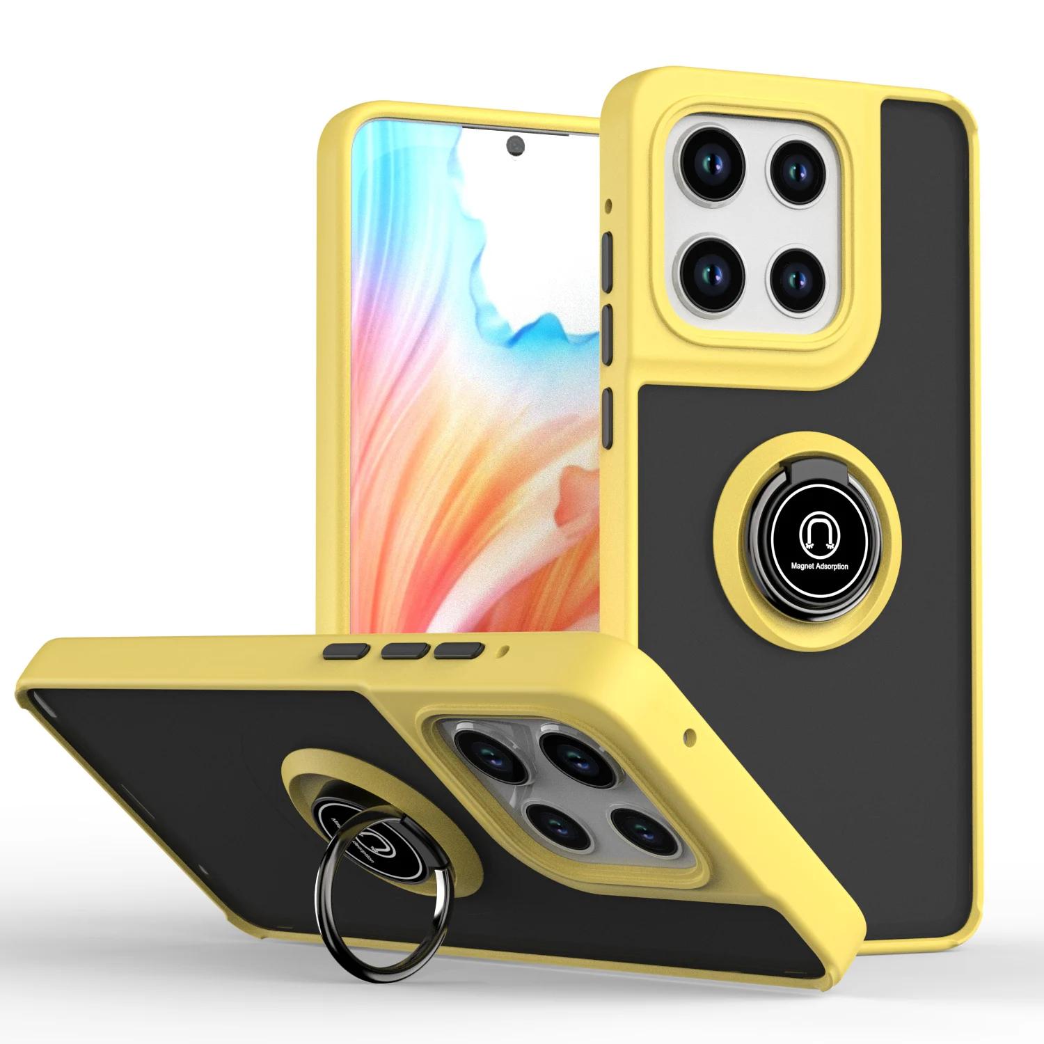 Coque Mat Armor pour Motorola Moto Edge G Stylus 5G G5G Edge 50 Fusion Pro Ultra 50 Neo Support Anneau Housse Anti-Choc For G STYLUS 5G 2025 jaune