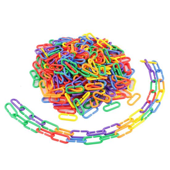 100/400Pcs Plastic Parrot Parakeet Bird Non-toxic C-clips Hooks Chain Chew Toys