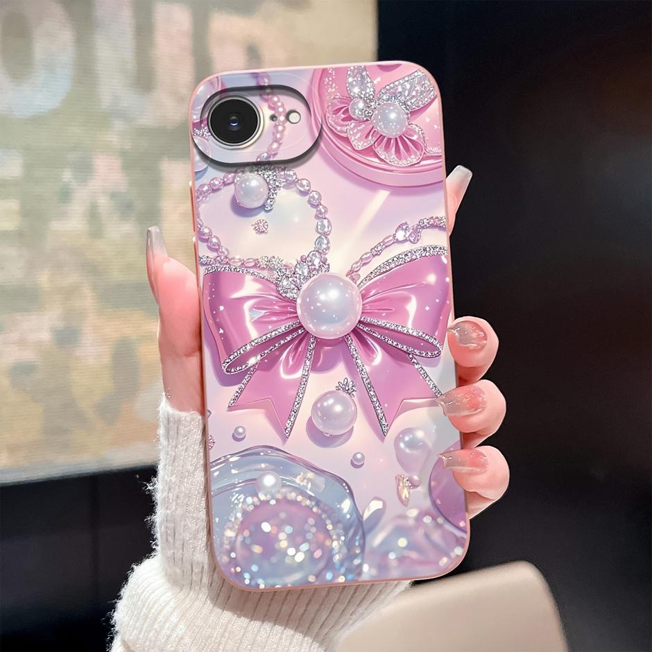 For iPhone17 17E 17Air 17Pro 17ProMax Case Pink Rose Rainbow Trendy Antifouling Bumper For iPhone17E iPhone 17 Pro Max Air Capa