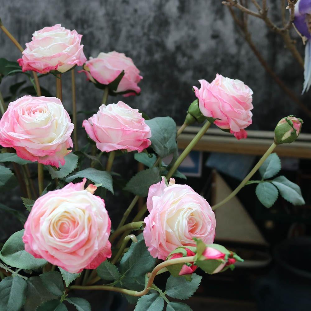 5PCS Artificial Roses Silk Flowers Real Touch Realistic Roses Bouquet Long Stem for Home Wedding Party Valentine's Day Mother's Day Table Decoration