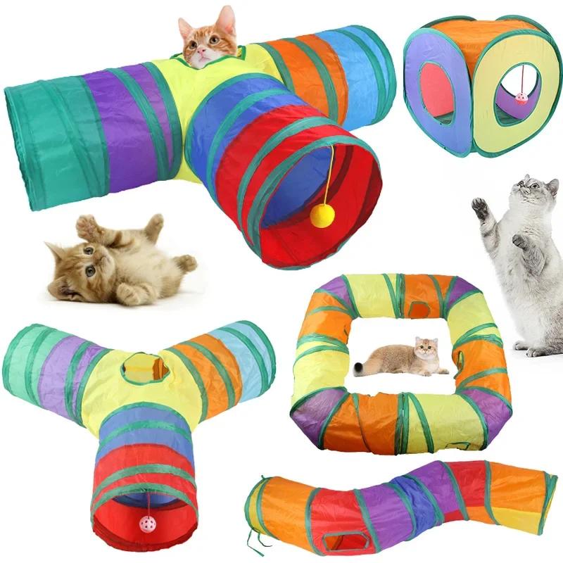 Pet Cat Tunnel Toy Foldable-Kitty Interactive Fun Training Play Tube Boredom Buster for Kittens Puppies Rabbits Pet Accessories