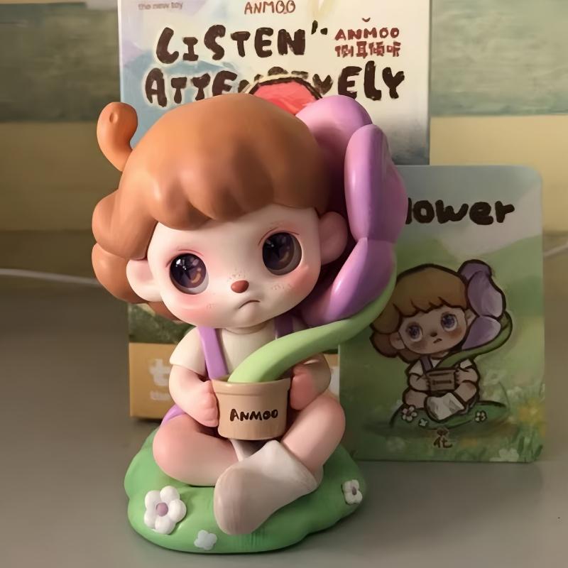 In Stock Genuine Tntspace Amo Anmoo Listen Series  Cute Animation Desktop Handmade Ornaments Doll Kawaii  Toys