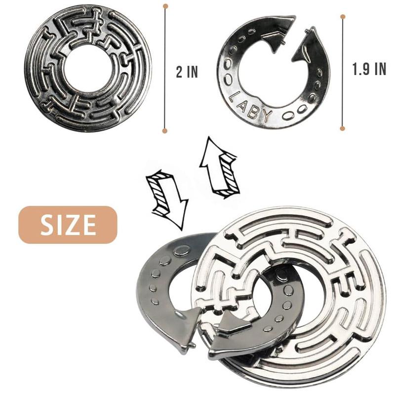 Metal Magic Baffling Puzzles Brain Teasers For Adults Kids Iq Logic Test 3Pcs Set Disentanglement Unlock Interlocking Toys