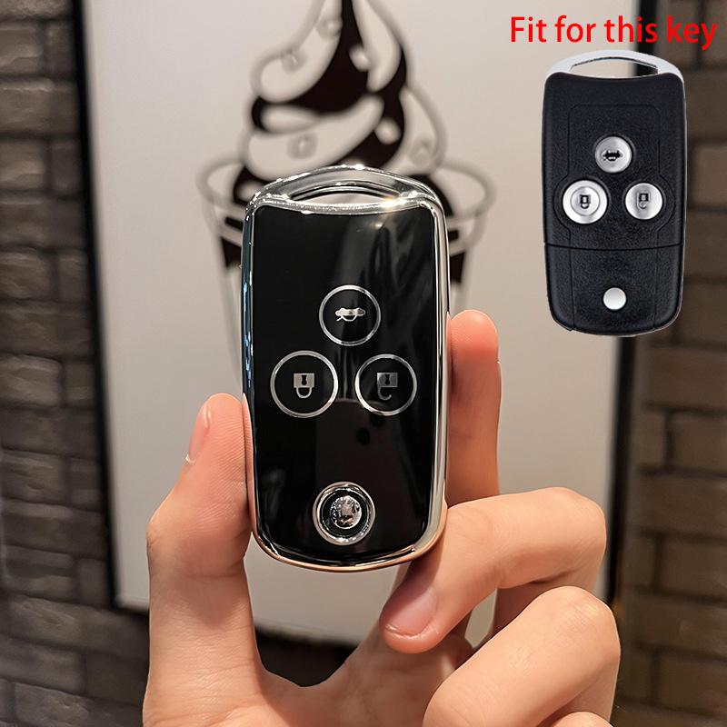 

2/3 кнопки новый чехол для автомобильного ключа из ТПУ для Honda Civic Fit Accord CRV HRV Jazz Odyssey для Acura TL TSX ZDX RSX CRZ аксессуары 2 Button Key Case чёрный