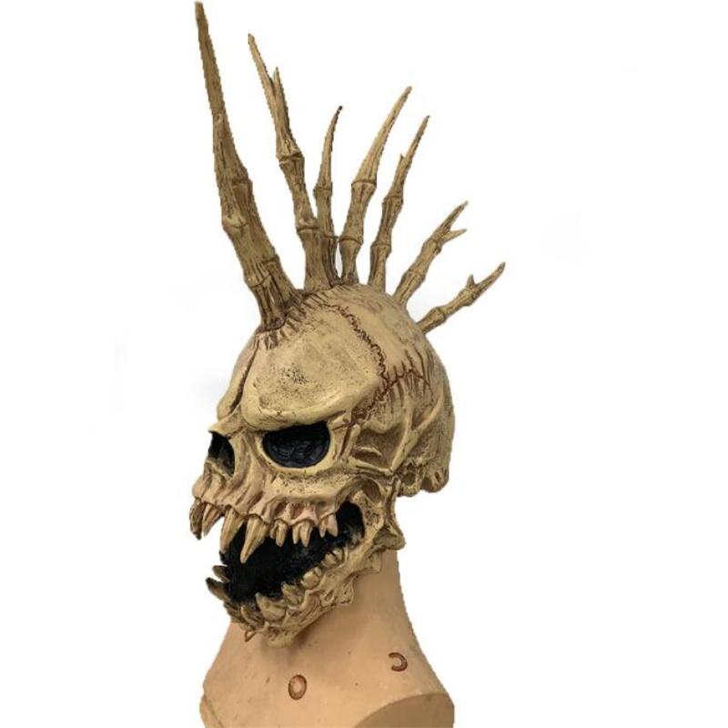 Totenkopf-Maske, Halloween-Requisiten, Skelett-Punk-Maske, Latex-Vollkopfmaske, Punk-Schädel, Horror-Maske, Halloween-Dekoration