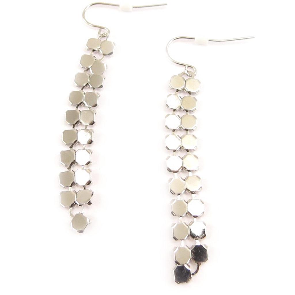 Les Trésors De Lily [C3937] - Silver White 'Cotte De Maille' Designer Set