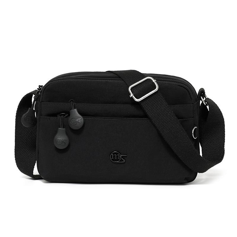 

Водонепроницаемая нейлоновая сумка Женская легкая уличная многосекционная сумка через плечо чёрный