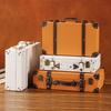 Vintage Europäischer Stil Leder und Holz Aufbewahrungsbox Tragbar Haushaltsgegenstände Organizer Für Heim Büro Dekoration