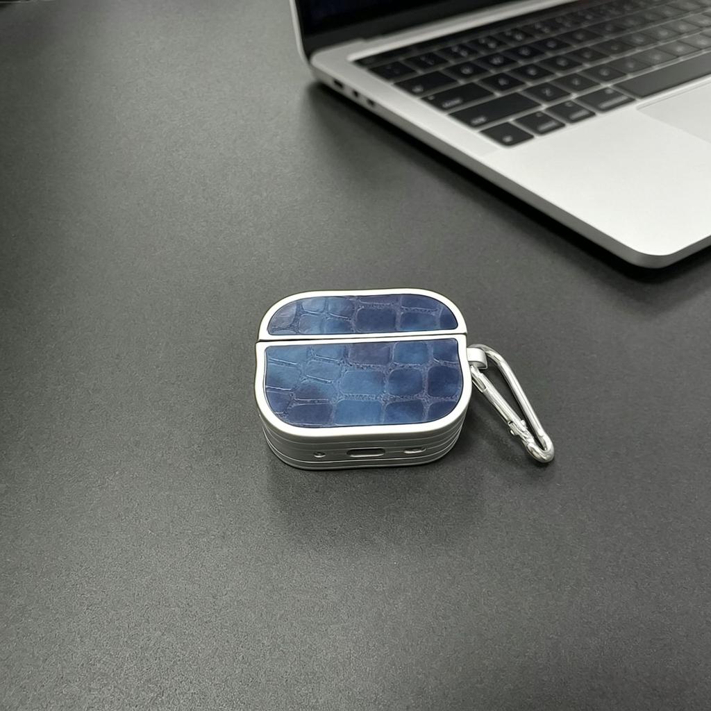 Electroplating Spray Paint Sticker Alligator Pattern for Apple AirPods 1 Earphone Case AirPods Pro 1 Protective Cover