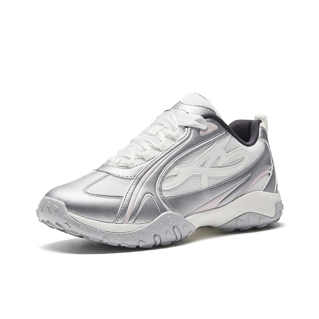 Anta Jump Ballet Style Lightweight Shoes With Detachable Laces Women Casual Shoes Silver White 922618881-5