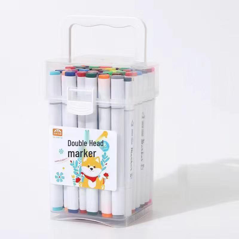 Triangular Barrel Double-Ended Acrylic Art Washable Markers - Boxed Set