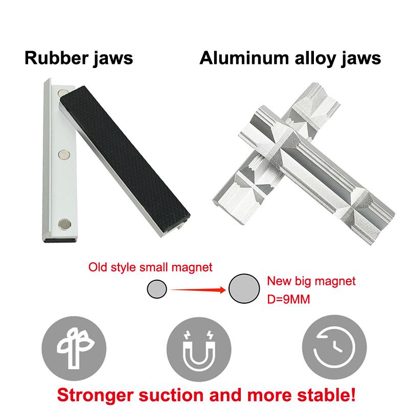 Magnetic Vise Jaws V Type Vice Jaws Protectors Cover Aluminum Alloy Multi-Purpose Vise Jaw Pads For Woodworking Plum