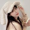Winter Warm Cap Plush Hat with Rabbit Ears Soft Breathable Furry Baseball Hat Women Headdress Outdoor Activity Headgear