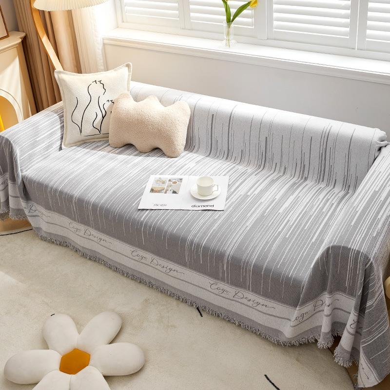 Sofabezug, Stoff, Ins-Stil, schlicht, modern, Sofakissen, kratzfest, Sofabezug, vier Jahreszeiten, universeller, vollständig abgedeckter Sofabezug