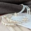 Vintage Strong Light High Quality Artificial Crystal Pearl Necklace Collarbone Chain Pendant