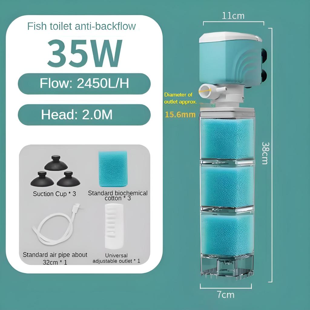 Aquarienfilter sechs in einem Zirkulationssystem/Fischtoilette Absaugung, Rücklaufsicherung Filtration, Sauerstoffanreicherung Wasserzirkulation