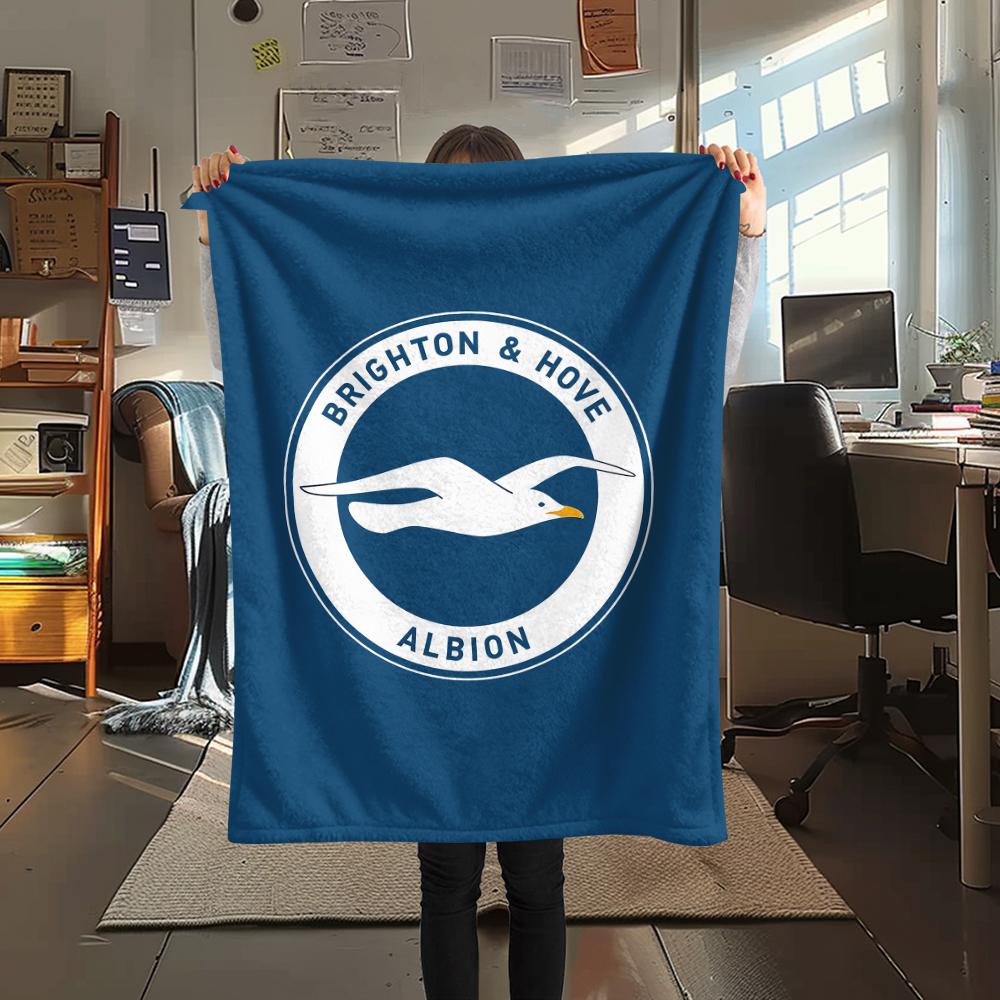 1PC Brighton Print Flannel Blanket, High quality All Seasons, Home Decor, Warmth and Comfort, Perfect for Christmas Gifts