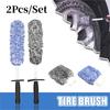 2Pcs/Set Car Wash Super Brush Microfiber Premium Wheels Brush Non-Slip Soft Handle Easy To Cleaning Car Wheel Spokes Car Accessories