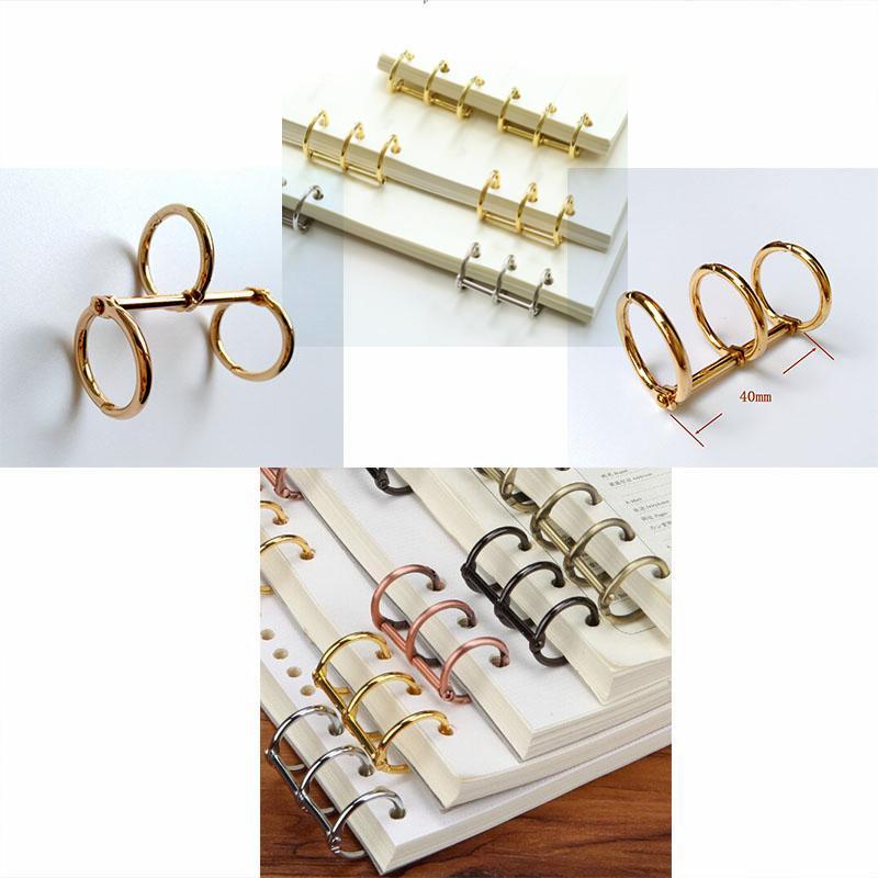 Metal Three-Ring Binder Loose Leaf Calendar with Desk Stand