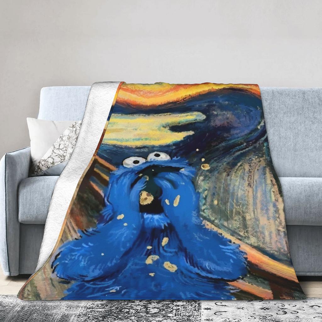Cookie Monsters Blankets  Soft Warm Street Trend Plush Throw Blanket For Students Outdoor Flannel Bedspread Bed Cover
