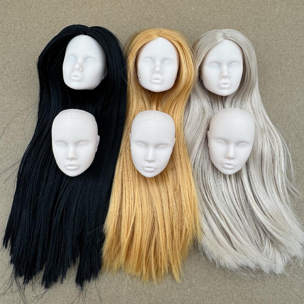 Vintage 1/6 PP Face Mold Doll Heads Fashion Doll Head Make Up Practice DIY Toy Parts Girls Birthday Gifts