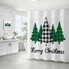 Best-Selling Christmas Digital Print Shower Curtain Waterproof, Includes Plastic C-Shaped Hooks