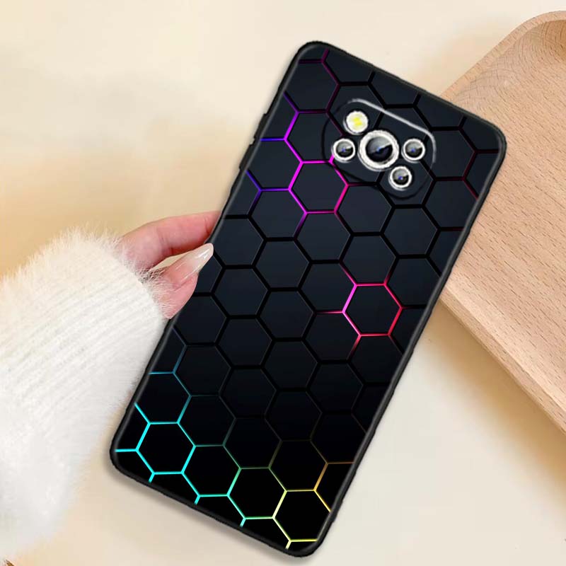 Creative metal style pattern For Xiaomi Mi Poco F3 F4 F5 F6 X3 X4 X5 X6 X7 M3 M4 M5 M6 M7 GT Pro 5G Black Phone Case