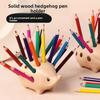 Hedgehog Creative Wooden Pen Cup Pencil Holder Storage Decoration Desktop