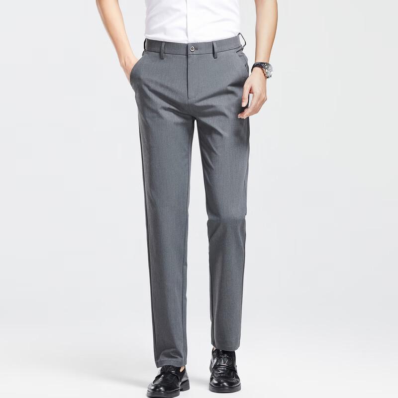 LangSha Men's Premium Straight-Leg Business Casual Pants