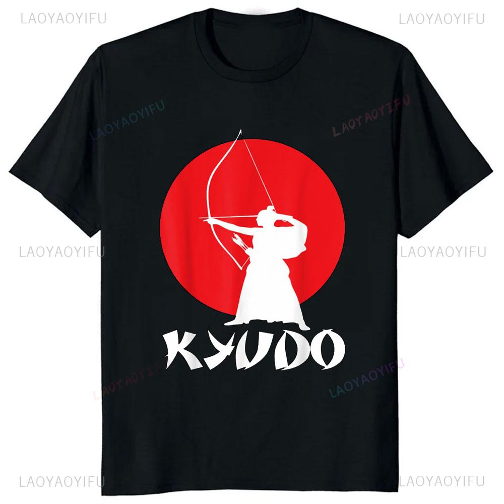 Japanese Kyudo Bow and Arrow Graphic Tradition TShirt Harajuku Casual Fashion Loose Man Tshirt Comfort Breathe Soft Women Tees