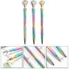 3 Pieces Big Rhinestone Diamond Crystal Electroplate Metal Ballpoint Pen Ball Pen 1.0 MM Black Ink