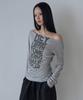 5OML Hey Off-Shoulder Long Sleeve (Melange Gray)
