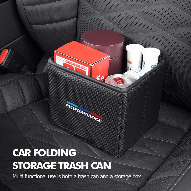 CLT1 Portable Car Trash Bin Garbage Can Foldable Waste Storage Basket For BMW E91 E92 E60 F10 F30 E39 E36 E87 X1 X3 X5 E70 E46 E90
