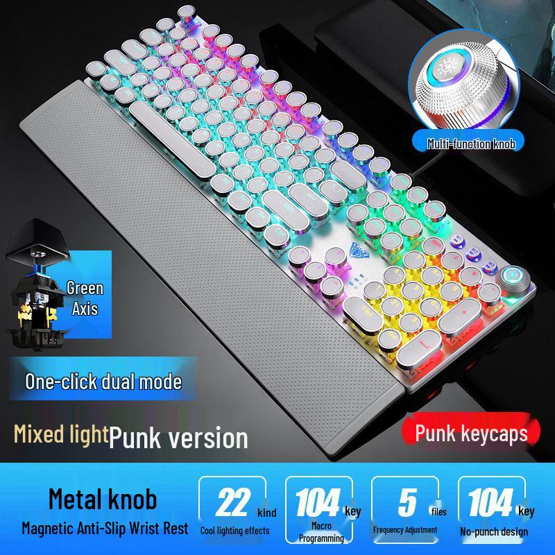 Wolf Spider F2088 Mechanical Gaming Keyboard, Blue Switch, with Wrist Rest for Esports and Home Desktop Use.