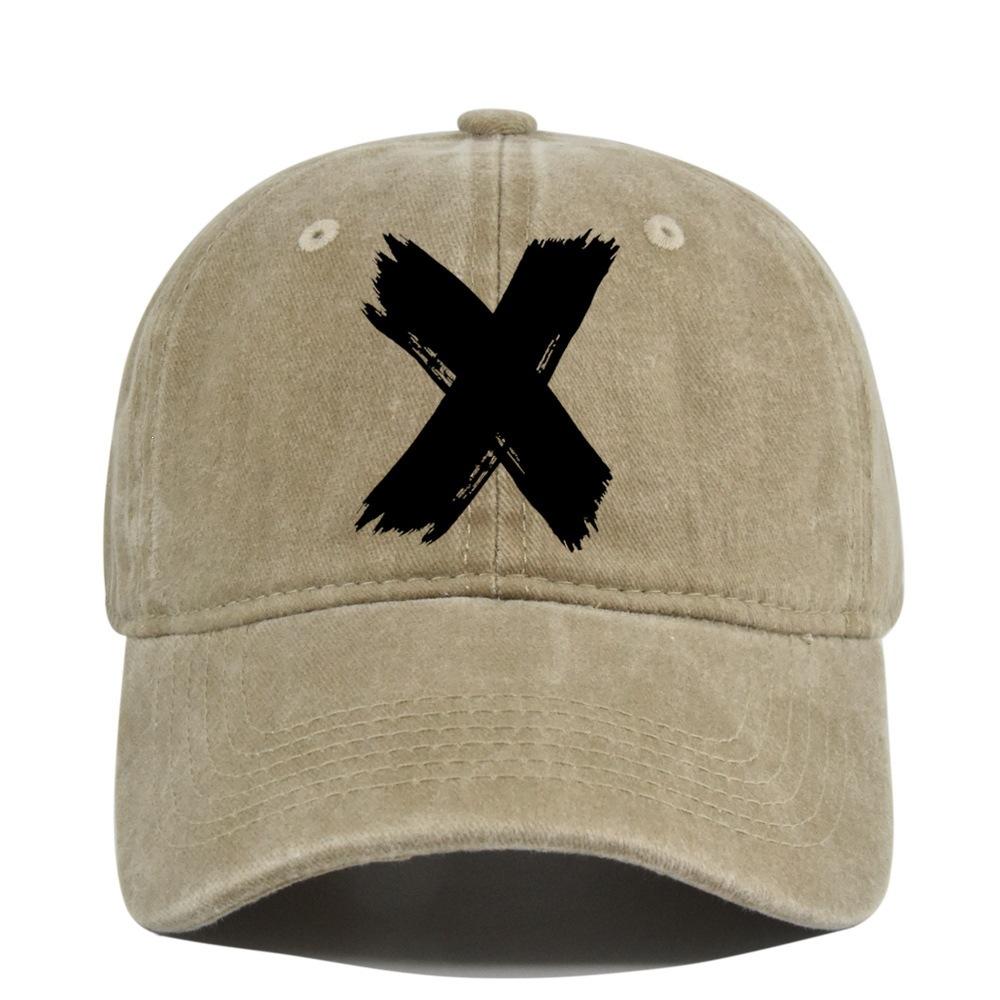 Washed x silk screen baseball cap yellowstone retro peaked cap men's and women's washed distressed sun hat cotton none