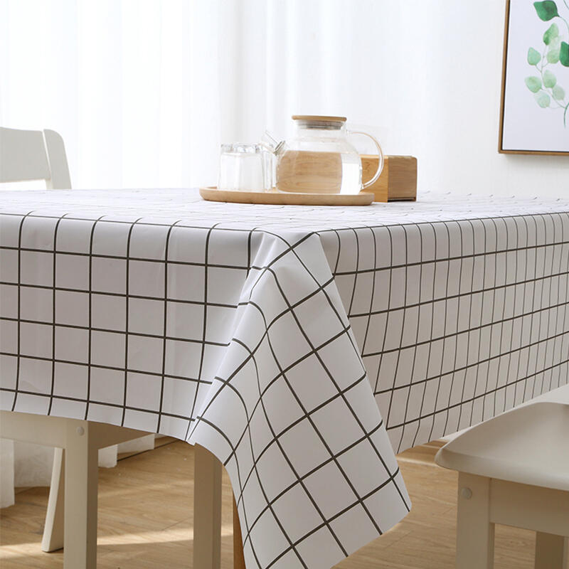 

Checked Waterproof Tablecloth PEVA Tablecloth 180x137cm DD-11764 pink