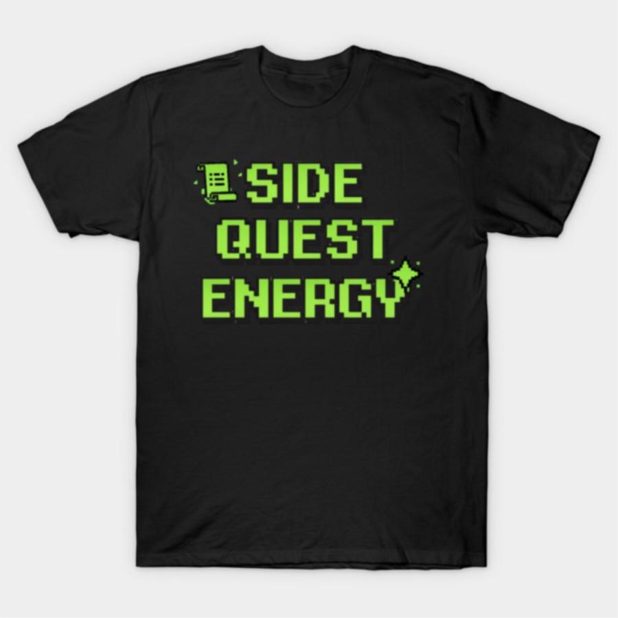 

Side Quest Energy Shirt – Gamer Meme T-shirt For Men Women 100% Cotton T Shirts Short Sleeve Tops 0325-2 - Men s Summer Cotto... S разноцветный