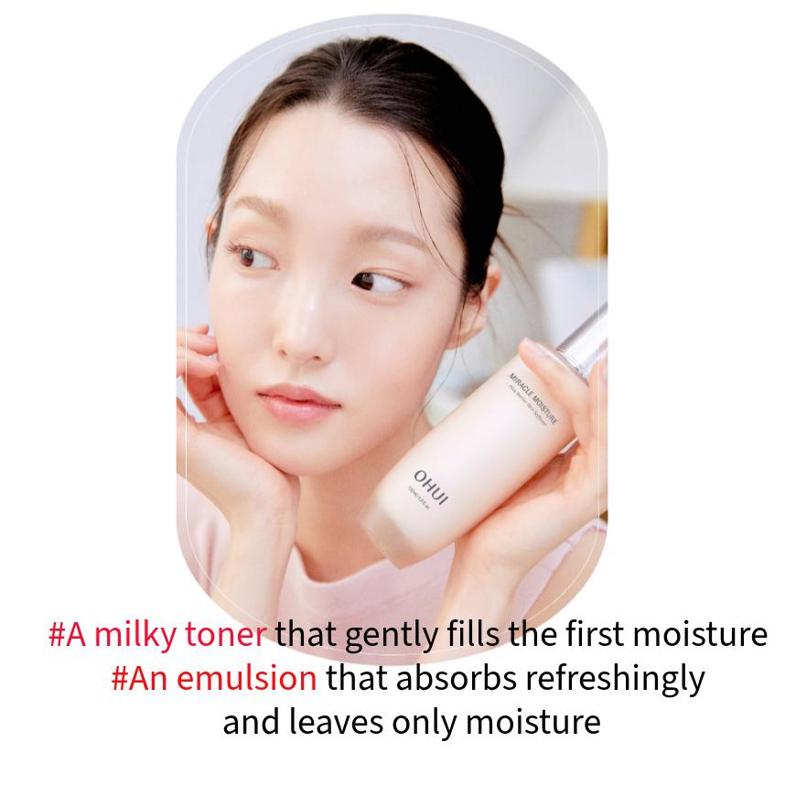 Ohui Miracle Moisture Pink Barrier Skin Softener 150ml+Emulsion 130ml+Ceramide Boosting Cream 30ml (+Random Free Gifts)