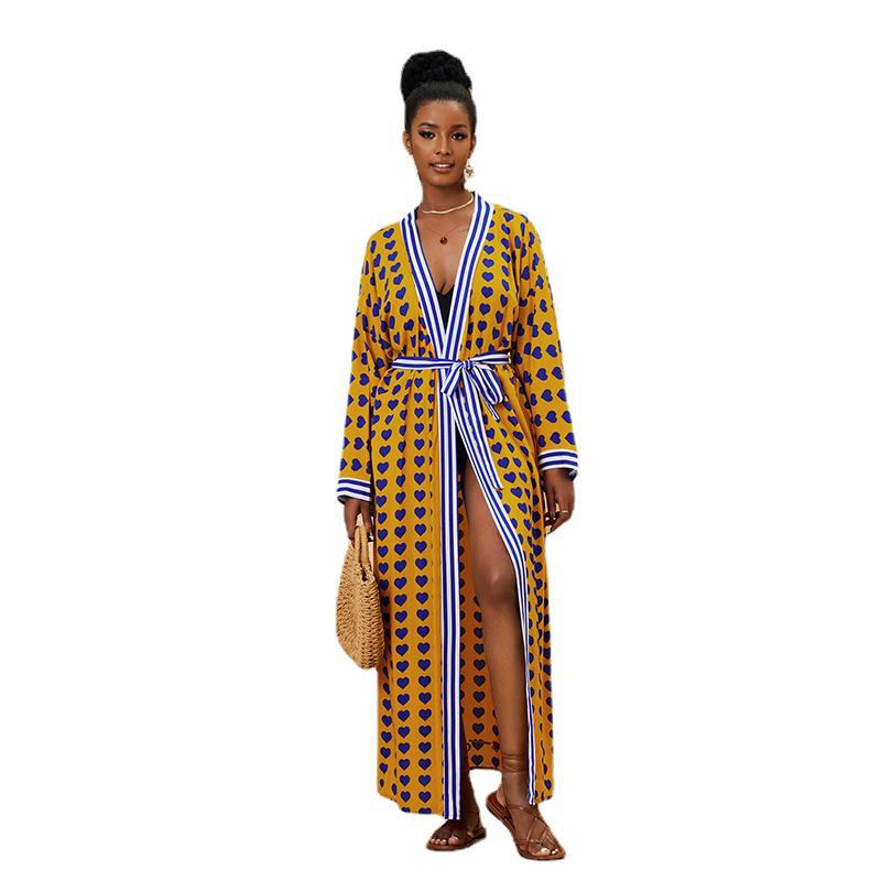 2023 Zebra Print Cotton Beach Cover-up Cardigan for Women