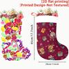 Christmas Decoration Fireplace Hanging stocking2D Flat Bright Red Cartoon Reindeer Santa Snowflake Gift X 2 (2