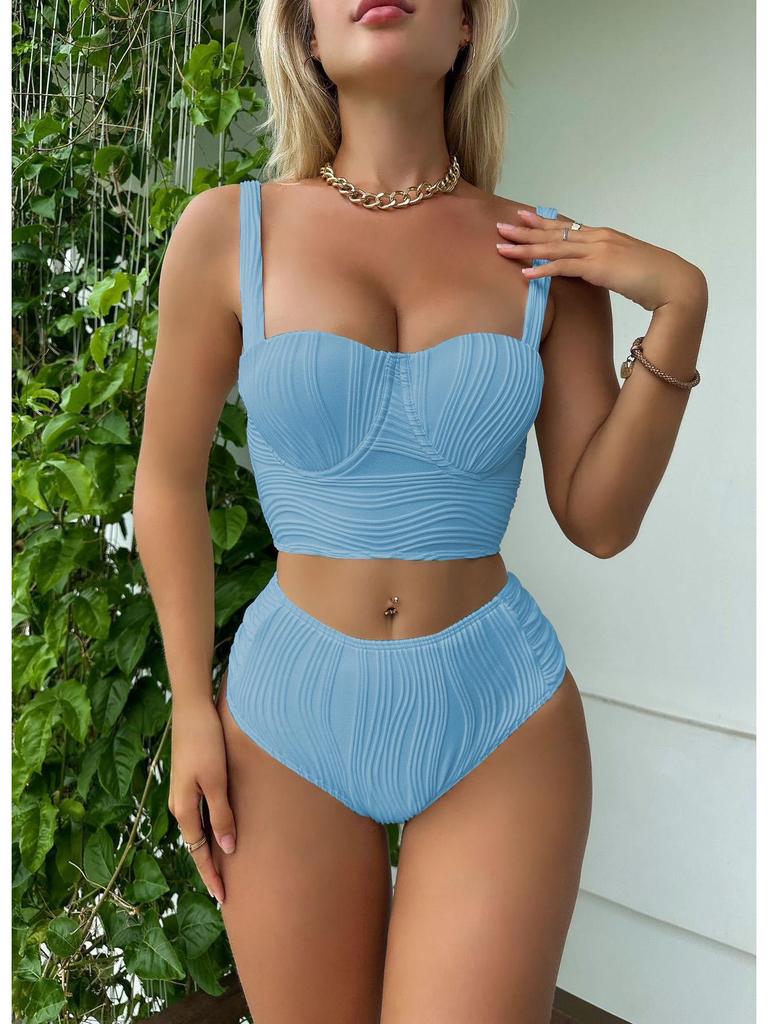 2025 European & American High Waist Floral Swimsuit with Special Fabric