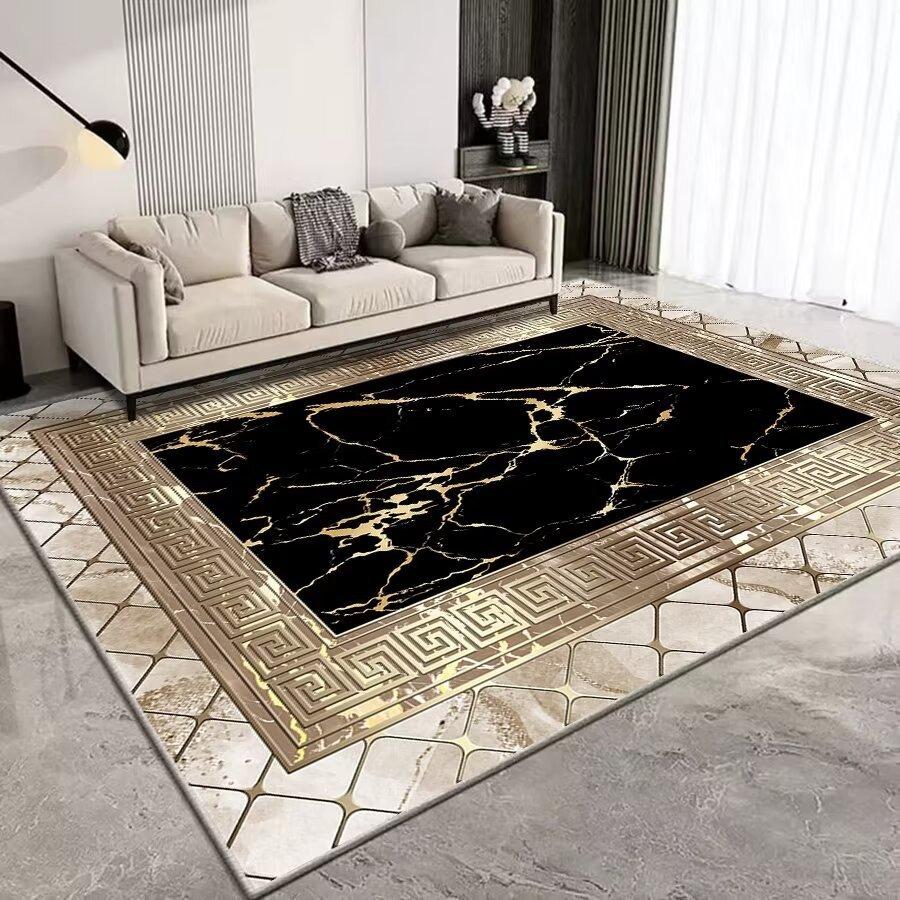 Europe Modern Style Marble Pattern Carpet Living Room Sofa Bedroom Study Entrance Door Rug Non-slip Light Luxury Home Decor Mat