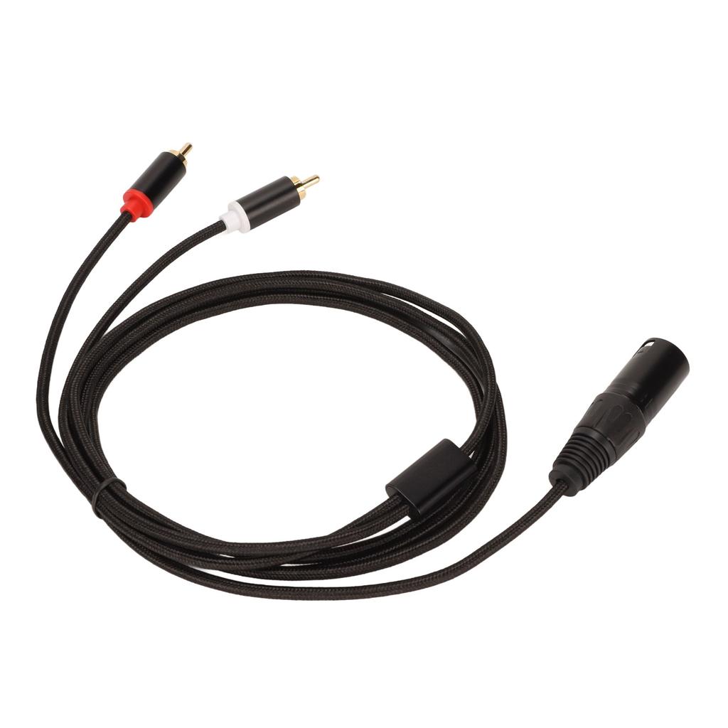 XLR Male To 2 RCA Cable HiFi Clear Signal Lossless XLR Y Splitter Cord for Mixer Active Speaker Microphone 2m   6.6ft