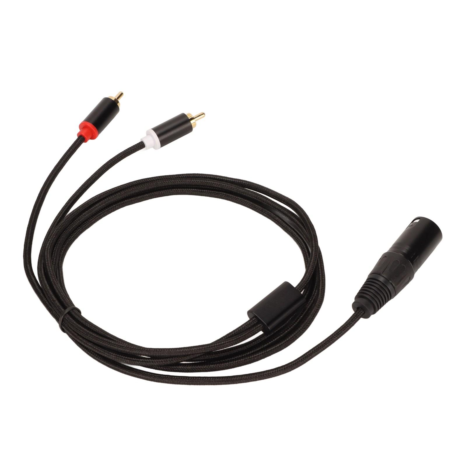 

XLR Male to 2 RCA Cable HiFi Clear Signal Lossless XLR Y Splitter Cord for Mixer Active Speaker Microphone 2m 6.6ft 2m / 6.6ft