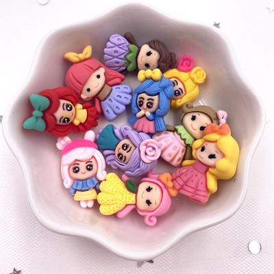 20 pièces résine colorée Mini fille princesse Anime Flatback Cabochon Scrapbook artisanat accessoires à créer soi-même décor Figurine